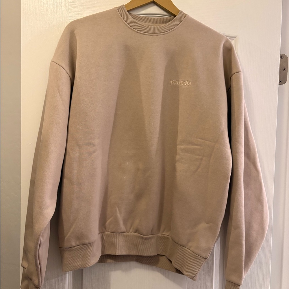 YoungLA New Men's Tan Crewneck Sweater